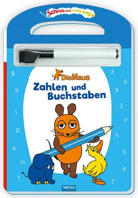 Produktbild von Trötsch Die Maus Schreib und wisch weg Pappenbuch Zahlen und Buchstaben
