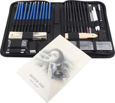 Produktbild von Zeichnungsmittel 48pcs Kunstmalwerkzeug-Werkzeug-Set umweltfreundliche Skizzierstifte, Skizzenliebhaber für Schüler