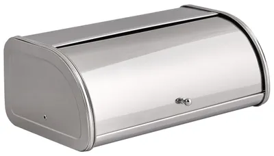 Produktbild von BELIANI Brotkasten Silber Edelstahl Halbrund 45 x 26 x 17 cm mit Rollklappe Griff Modernes Design Brotbox Rollbrotkasten Lebensmittelaufbewahrung