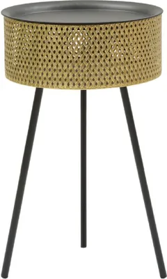 Image de Mauro Ferretti Table d'appoint Glovy Ø 40x65 cm or noir
