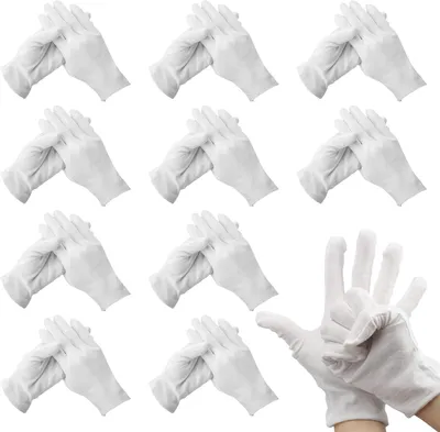 Produktbild von Baumwollhandschuhe weiß, 24 Paar, atmungsaktiv, wiederverwendbar, für die Arbeit