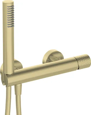 Zdjęcie produktu dla Złota bateria prysznicowa Deante z zestawem, mosiądz, 1500mm wąż