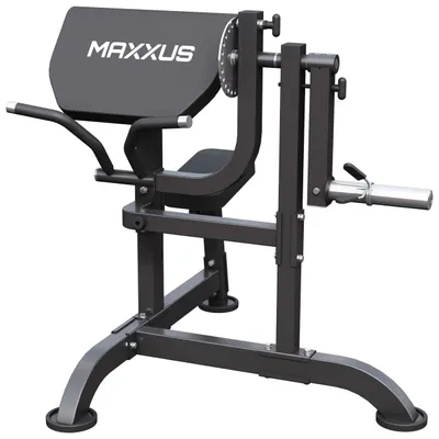 Produktbild von MAXXUS Curlbank 2in1 Pro - Verstellbarer Sitz, 30/50 mm Hantelscheibenhalter, Rutschfest - Scottbank, Bizeps Maschine, Curl Hantelbank, Bizepsbank