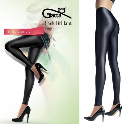 Produktbild von GATTA BLACK BRILLANT Leggings Blickdicht glänzend Glamour Schwarz Leggins 120DEN - M