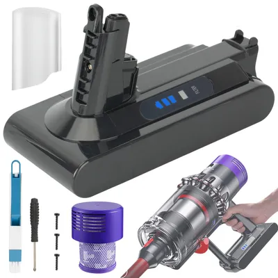 Produktbild von Juksun Ersatzakku für Dyson V10 25.2V 3900mAh mit HEPA-Filter und Zubehör für Haushalt