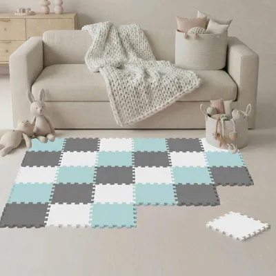 Produktbild von 27 Teile Spielmatte Baby Puzzlematte 30x30 Krabbelmatte Bodenmatte Kinderzimmer