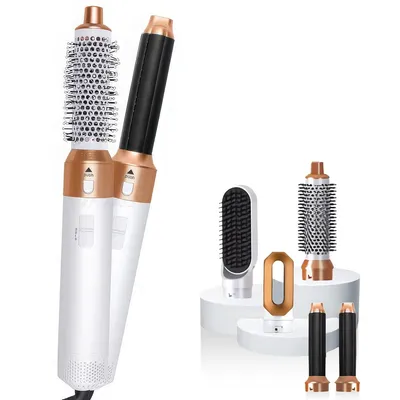 Produktbild von 5 in 1 Heißluftbürste, Hairstyler, Multihaarstyler, Haarstyling, Warmluftbürste, Damengeschenk,für glattes Haar,Locken,Trocknen