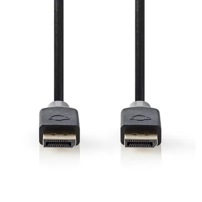 Produktbild von Nedis Displayport-Kabel - DisplayPort Stecker - DisplayPort Stecker - 4K@60Hz - Vergoldet - 2.00 m - Rund - PVC - Anthrazit - Box