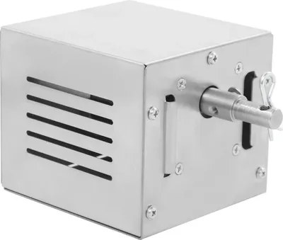 Produktbild von BBQ Grillmotor - Rotisserie-Motor - 220 V - 25 W - Edelstahl - Für Hähnchen und Fisch - Größe 12×11×10,5 cm - Verlängertes Netzkabel - Silber