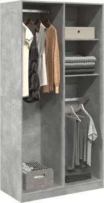 Produktbild von Design Kleiderschrank Betongrau 100x50x200 cm Holzwerkstoff, Kleiderschränke 2024 Neu