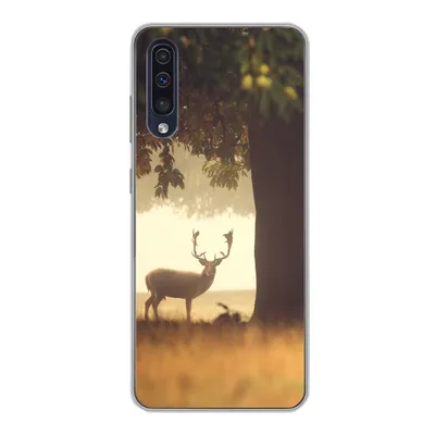 Produktbild von MuchoWow® Handyhülle Schutzhülle Hülle für Samsung Galaxy A30s Hirsche - Bäume - Wald Silikon Softcase Handy Hülle - Karteninhaber