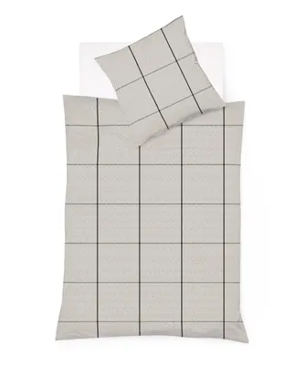 Produktbild von Fleuresse Lech Edelflanell Bettwäsche 135x200 Karo steingrau silber  604311-11