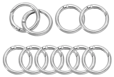 Feder-O-Ringe 40 mm, 10 Stück, silberfarben, Zinklegierung