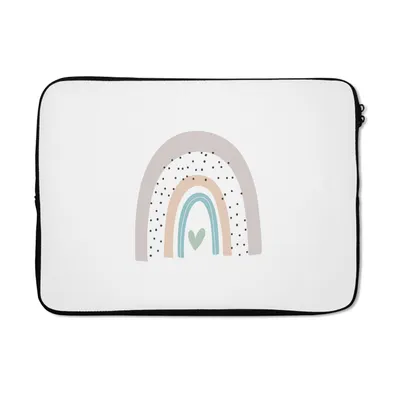 Produktbild von MuchoWow® Laptop Hülle 14 ZollRegenbogen - Herz - Pünktchen - Kinder - Kinder Laptoptasche - Laptoptasche - Stoßsicher - Schutzhaube