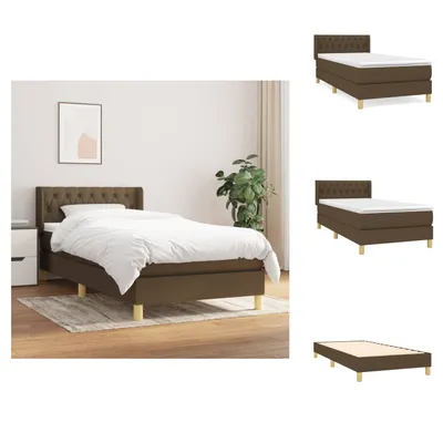 Produktbild von vidaXL Boxspringbett mit Matratze Dunkelbraun 90x190 cm Stoff -  Betten & Bettgestelle
