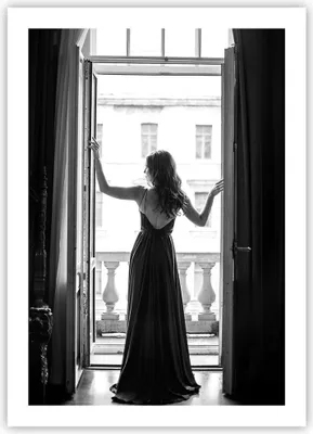 Produktbild von Poster - Poster ohne Rahmen - Frau Fenster Balkon - 50x70 cm - Wand Bild - Wanddeko - Wandbilder - Kunstposter - Wandposter - Bilder - Kunstdruck - Wanddekoration - Wandbild - P2XPA50x70-5162