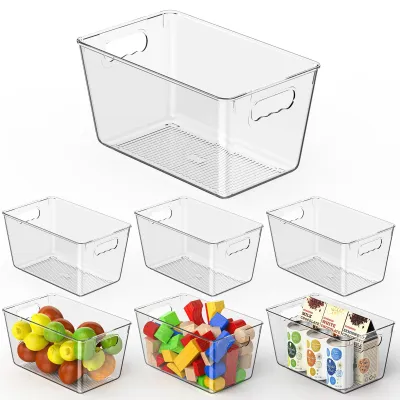 Image de Lot de 6 boîtes de rangement en plastique transparent pour la cuisine