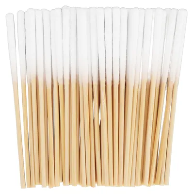 Produktbild von Wattestäbchen, 60 Stück, weiche Spitze, Holzgriffe, vielseitig einsetzbar, dick, sicher, Applikatoren mit langer Spitze, 8 cm
