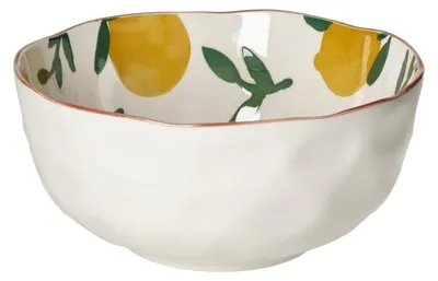 Productafbeelding van Pomax Mykonos saladeschaal, porselein, geel, Ø 24 x H 11,5 cm