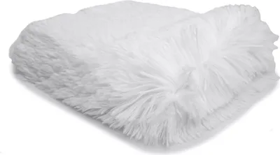 Zdjęcie produktu dla Dzianina Minky długowłosa, kudłata, shaggy (45 mm) biała 50x160 cm