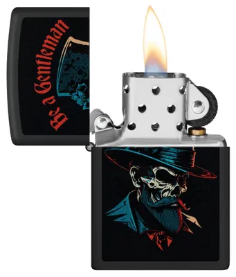 Produktbild von Zippo Feuerzeug schwarz matt, Be a Gentleman 60007384, unbefüllt