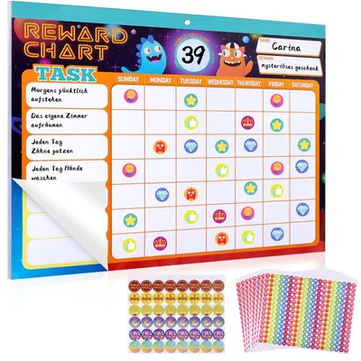 Image de Solidchoice - Tableau de récompenses magnétique pour enfants, planificateur hebdomadaire