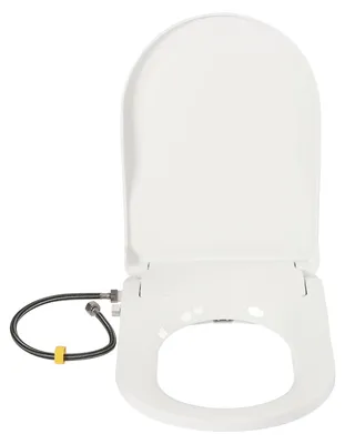Produktbild von Bidet Toilettensitz - Nicht elektrischer WC-Aufsatz - 2 Düsen für Intim- und Gesäßreinigung - 3 Sprühlöcher - Einfache Montage - PP-Kunststoff - Weiß