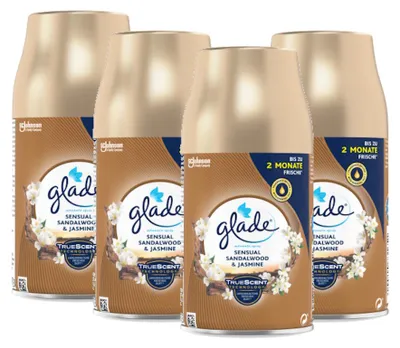 Produktbild von Glade Automatic Spray Nachfüller Sensual Sandalwood & Jasmine, 269 ml 4er Pack