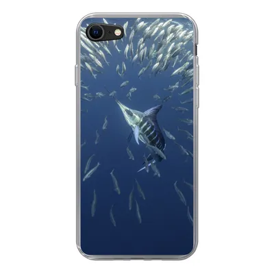 Produktbild von MuchoWow® Handyhülle Schutzhülle Hülle für iPhone 8 Wasser - Sardinen - Tiere Silikon Softcase Handy Hülle - Schutzhaube