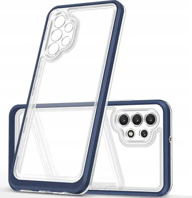 Image de Etui 3 en 1 transparent pour Samsung Galaxy A72 4G Etui en gel avec cadre Bleu