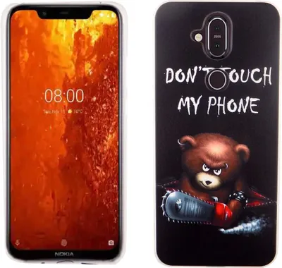 Zdjęcie produktu dla Nokia 8.1 / Nokia X7 King Design Etui ochronne na telefon komórkowy Bumper Dont Touch My Phone Bear