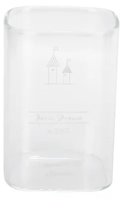Produktbild von Quadratischer Wasserbecher aus Glas, 240 ml, hitzebeständiger Getränkebecher, Küchentrinkgeschirr (Schlossmuster)
