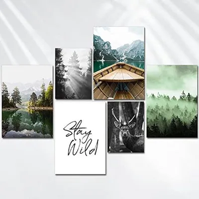 Produktbild von Famanu Wandkunst Set mit Naturmotiven - 6 Poster für Wohn- und Arbeitszimmer, A4 und A5 Formate