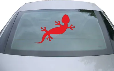 Produktbild von Indigos UG - Aufkleber Heckscheibe & Motorklappe DE2880 - rot - 600x428 mm - Gecko - Fisch - Auto Scheiben Fenster Heckklappe Tuning Racing JDM - Die cut