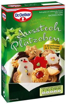 Zdjęcie produktu dla Dr Oetker wykrawacz do ciastek mieszanka do pieczenia ciastek sugestie przepisu 500g