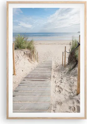 Produktbild von Gerahmtes Poster - Rahmen in heller Eiche - Strand Düne Eintritt - 61x91,5 cm - Wand Bild - Wanddeko - Wandbilder - Wandposter - Bilderrahmen - Bilder - Kunstdruck - Wandbild - P2NPA61x91-4188
