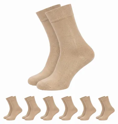 Produktbild von Bambus Socken für Damen & Herren 6 Paar atmungsaktiv & geruchshemmend Beige-35/38, KI-generiertes Bild