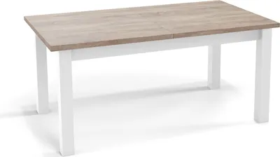 Obrázek produktu pro Moderní Obdélníkový Rozkládací Jídelní Stůl - Úspora Místa - Bílé Dřevěné Nohy - 160 až 240 cm - Dub Sonoma - 160 x 90 cm