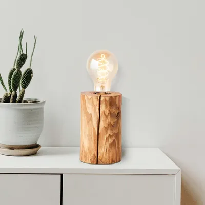 Produktbild von Tischlampe, 15 cm Höhe, Ø 10 cm, E27, max. 25 W, Schalter, Holz
