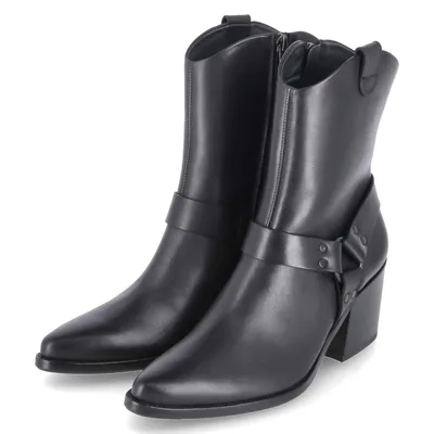 Produktbild von Paul Green Damen Westernstiefeletten Cowboy Boots Schwarz Glattleder Größe: 38