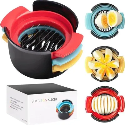 Produktbild von Famanu Eierschneider 3-in-1 – Multifunktionales Küchengerät für perfekt geschnittene Eier und Obst