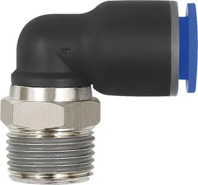 Produktbild von Riegler L-Steckverschraubung Blaue Serie, drehbar, R 1/2 a, Schlauch-Ø 6