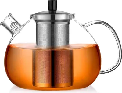 Obrázok produktu pre 2000 ml sklenená kanvica so sitkom z nehrdzavejúcej ocele a žiaruvzdorným borosilikátovým sklom