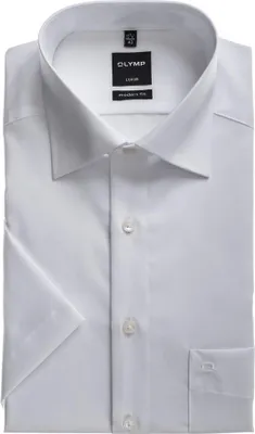 Produktbild von Olymp Modern Fit Hemd Halbarm Uni Popeline Weiß 0300/12/00, Größe: 38