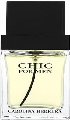 A product shot of a bottle of Carolina Herrera Chic For Men eau de toilette.