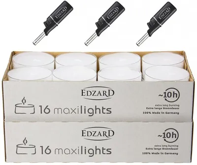 Produktbild von Set 32 Maxi-Teelichter plus 3 Mini Stabfeuerzeuge