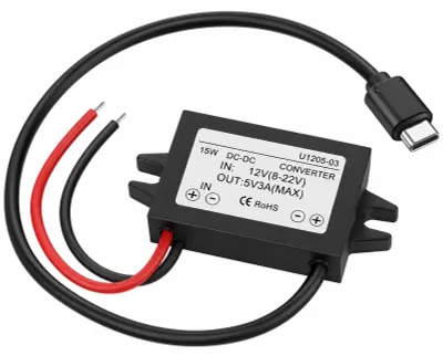 Productafbeelding van Omvormer 12 V naar 5 V 3 A spanningsomvormer TypeC interface