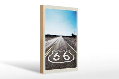 Produktbild von Holzschild Reise 20x30cm USA Amerika Straße Route 66 Chicago