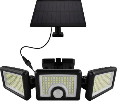 Produktbild von 3-Kopf-Solar-Außenlampe IP65 mit Bewegungsmelder - Kaltweiß 6000K - 8000K