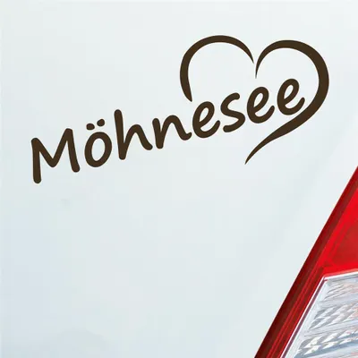 Produktbild von Auto Aufkleber Möhnesee Sauerland HSK Soest Herz Stadt Liebe Love 20x8 cm Braun Sticker Heckscheibenaufkleber